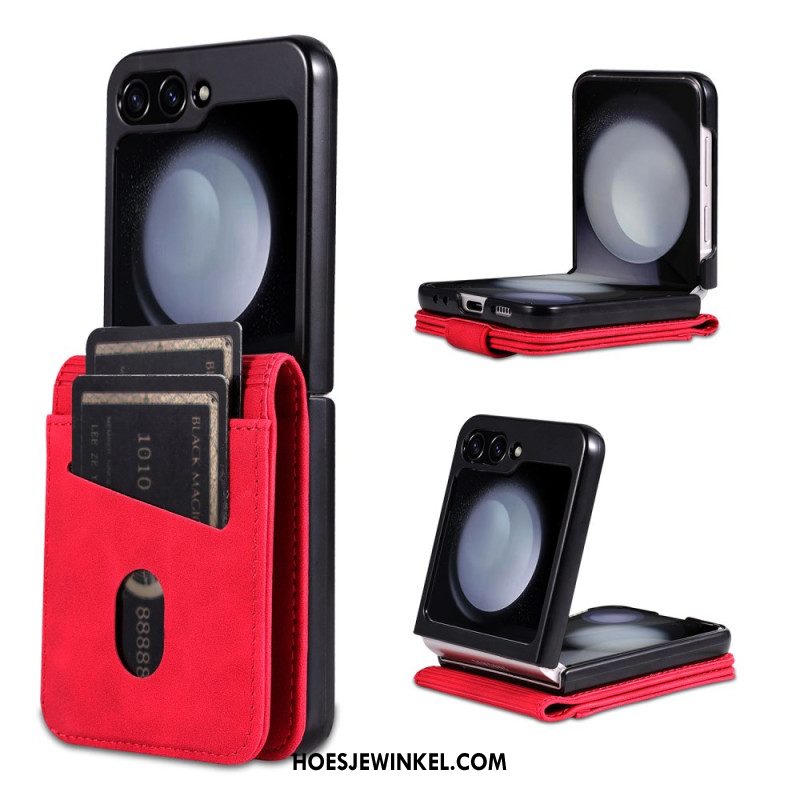 Hoesje Samsung Galaxy Z Flip 7 Fe Azns Kunstleren Kaarthouder Bescherming Hoesje