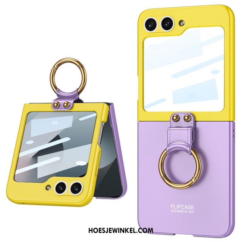 Hoesje Samsung Galaxy Z Flip 7 Fe Beschermer Voor Magnetisch Scharnier En Tweekleurige Standaard