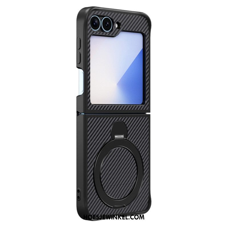 Hoesje Samsung Galaxy Z Flip 7 Fe Carbonvezeldesign Met Magnetische Standaard