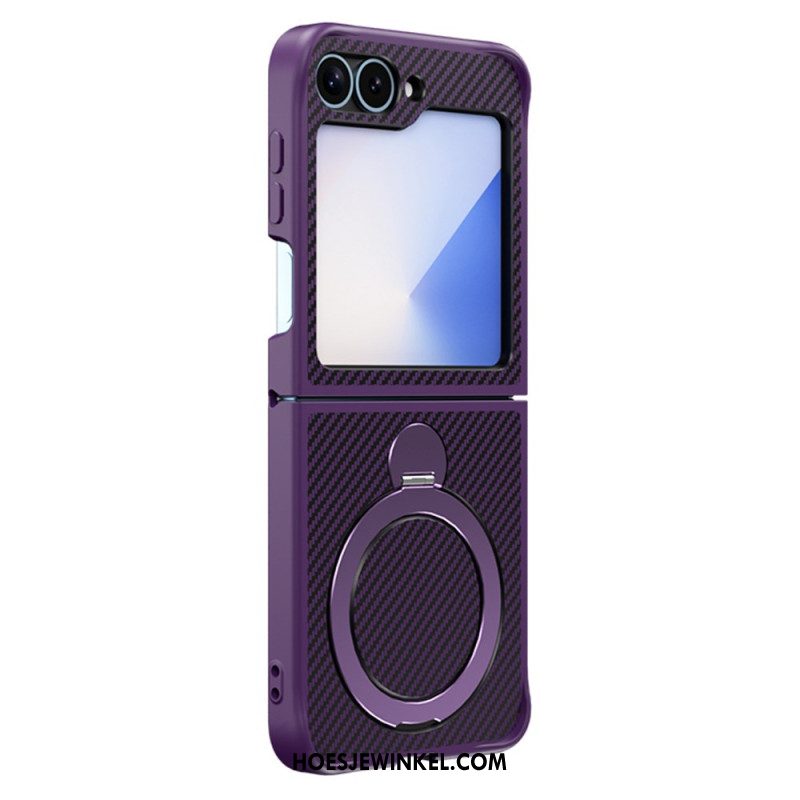 Hoesje Samsung Galaxy Z Flip 7 Fe Carbonvezeldesign Met Magnetische Standaard