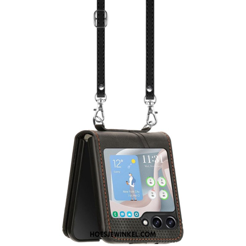 Hoesje Samsung Galaxy Z Flip 7 Fe Geometrisch Met Schouderband Bescherming Hoesje