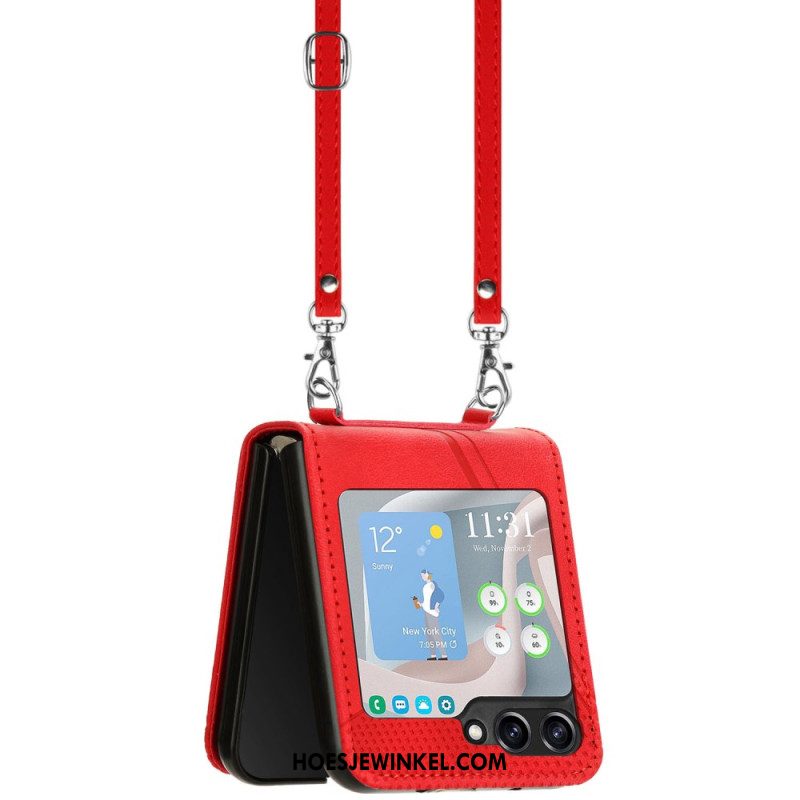 Hoesje Samsung Galaxy Z Flip 7 Fe Geometrisch Met Schouderband Bescherming Hoesje