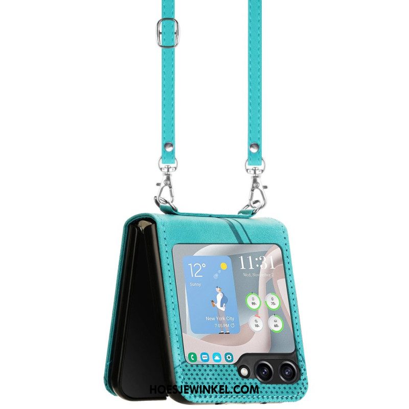 Hoesje Samsung Galaxy Z Flip 7 Fe Geometrisch Met Schouderband Bescherming Hoesje