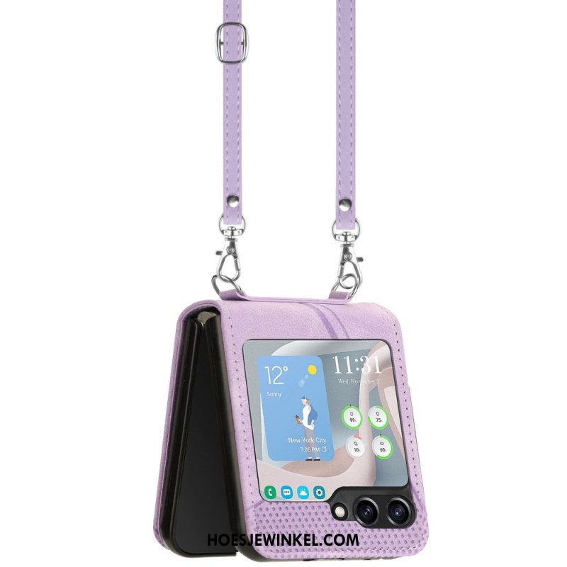 Hoesje Samsung Galaxy Z Flip 7 Fe Geometrisch Met Schouderband Bescherming Hoesje