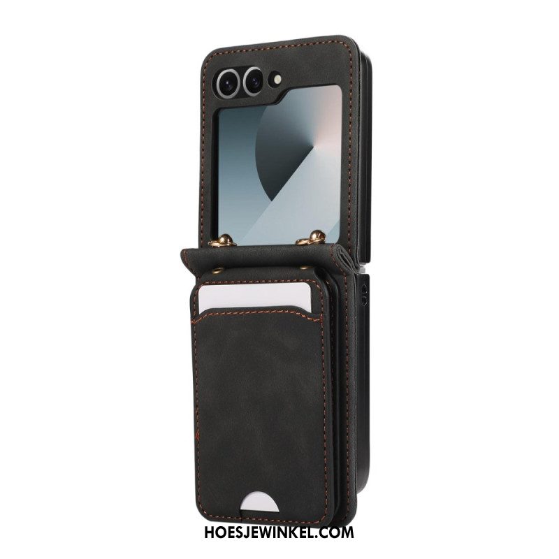 Hoesje Samsung Galaxy Z Flip 7 Fe Kaarthouder En Schouderband Bescherming Hoesje