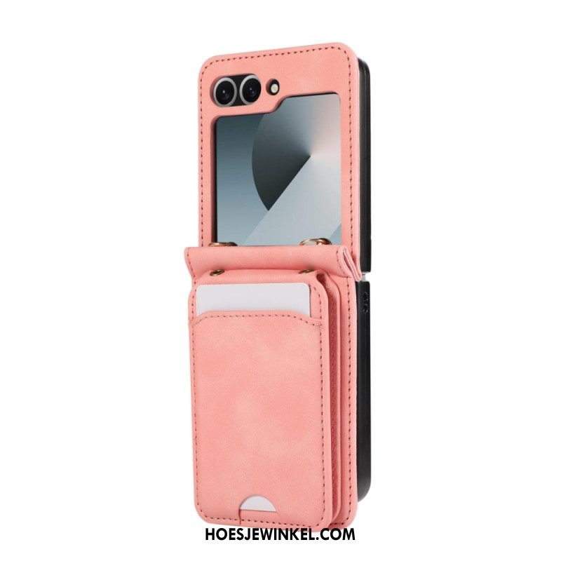 Hoesje Samsung Galaxy Z Flip 7 Fe Kaarthouder En Schouderband Bescherming Hoesje