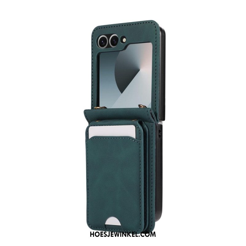 Hoesje Samsung Galaxy Z Flip 7 Fe Kaarthouder En Schouderband Bescherming Hoesje