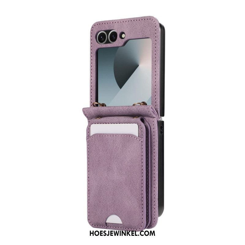 Hoesje Samsung Galaxy Z Flip 7 Fe Kaarthouder En Schouderband Bescherming Hoesje