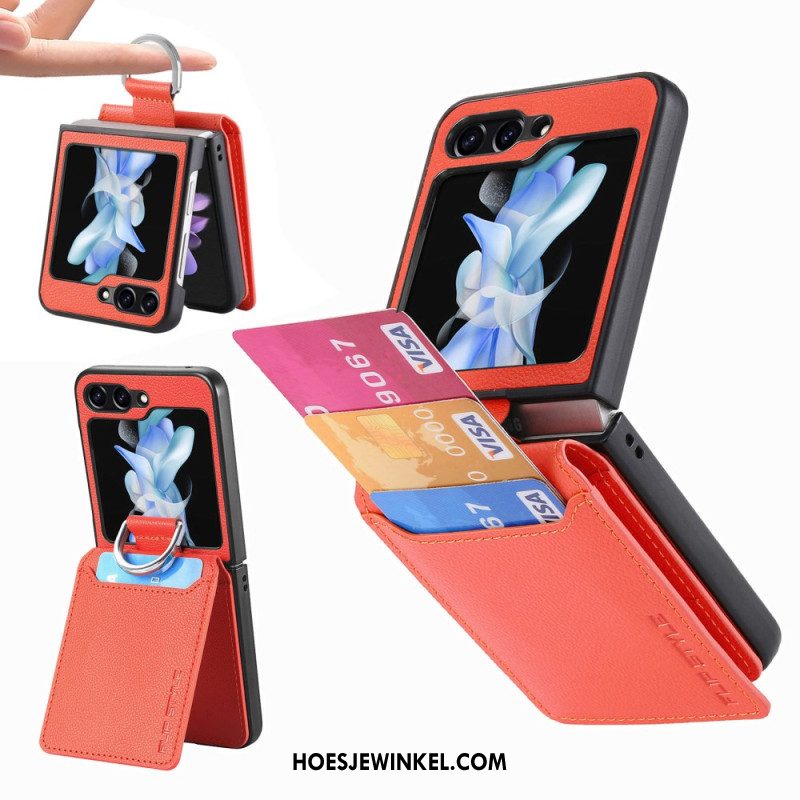 Hoesje Samsung Galaxy Z Flip 7 Fe Kaarthouder Met Standaard En Ring