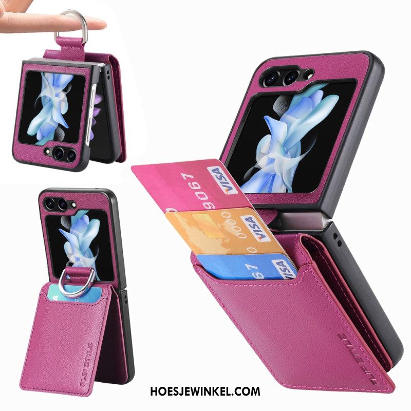 Hoesje Samsung Galaxy Z Flip 7 Fe Kaarthouder Met Standaard En Ring