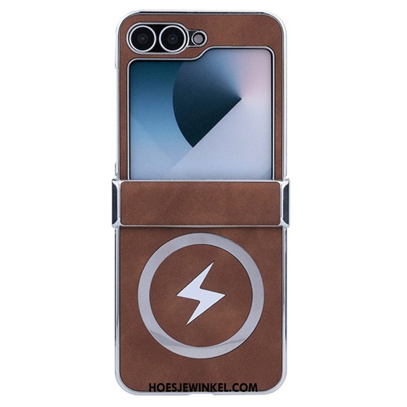 Hoesje Samsung Galaxy Z Flip 7 Fe Magsafe-compatibel Lederlook Bescherming Hoesje