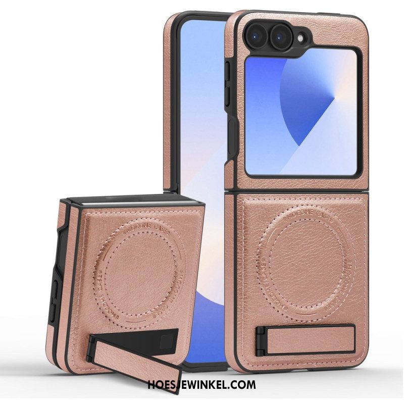 Hoesje Samsung Galaxy Z Flip 7 Fe Magsafe-compatibele Standaard Met Lederlook