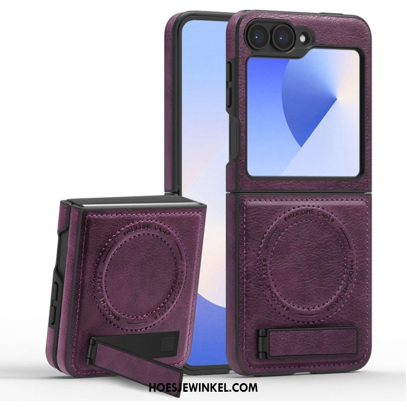 Hoesje Samsung Galaxy Z Flip 7 Fe Magsafe-compatibele Standaard Met Lederlook