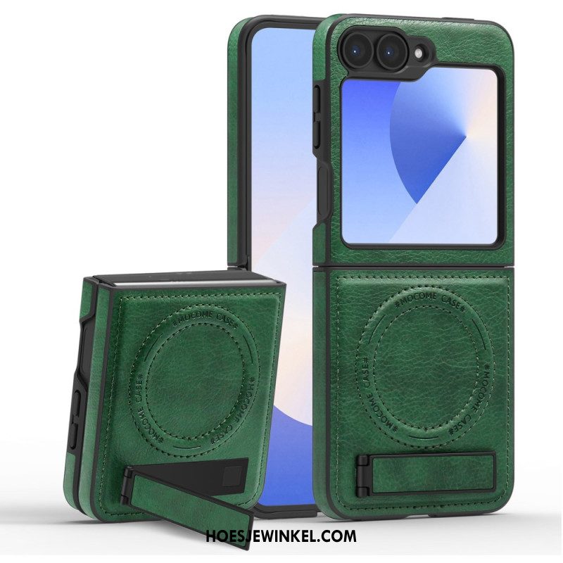 Hoesje Samsung Galaxy Z Flip 7 Fe Magsafe-compatibele Standaard Met Lederlook