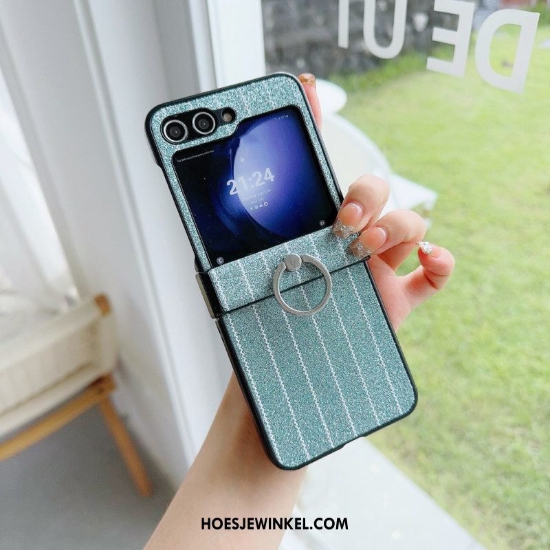 Hoesje Samsung Galaxy Z Flip 7 Fe Ring Met Streepjesdesign