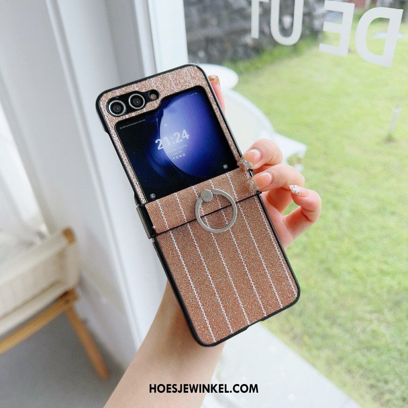 Hoesje Samsung Galaxy Z Flip 7 Fe Ring Met Streepjesdesign
