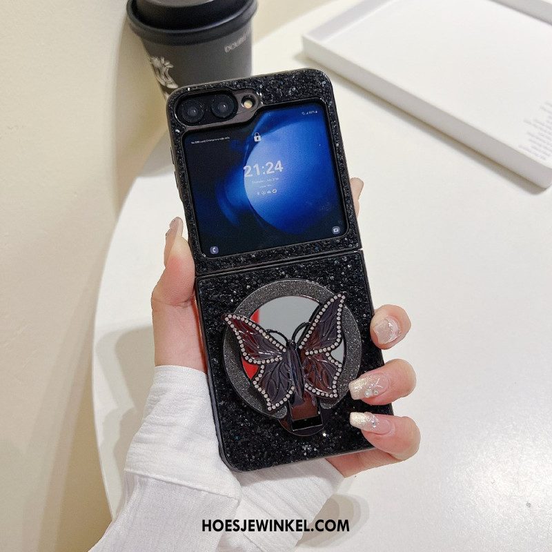 Hoesje Samsung Galaxy Z Flip 7 Fe Strijksteen Vlinderstandaard