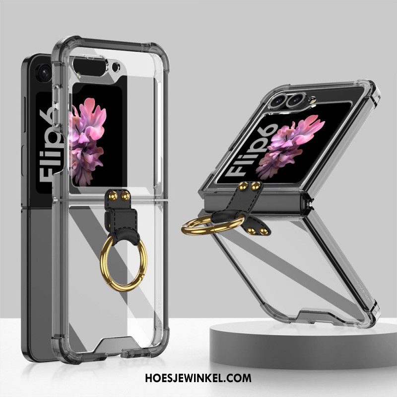 Hoesje Samsung Galaxy Z Flip 7 Fe Transparante Ringhouder Gkk Bescherming Hoesje