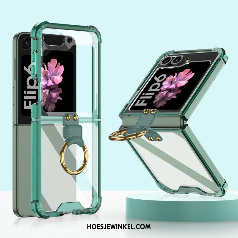 Hoesje Samsung Galaxy Z Flip 7 Fe Transparante Ringhouder Gkk Bescherming Hoesje