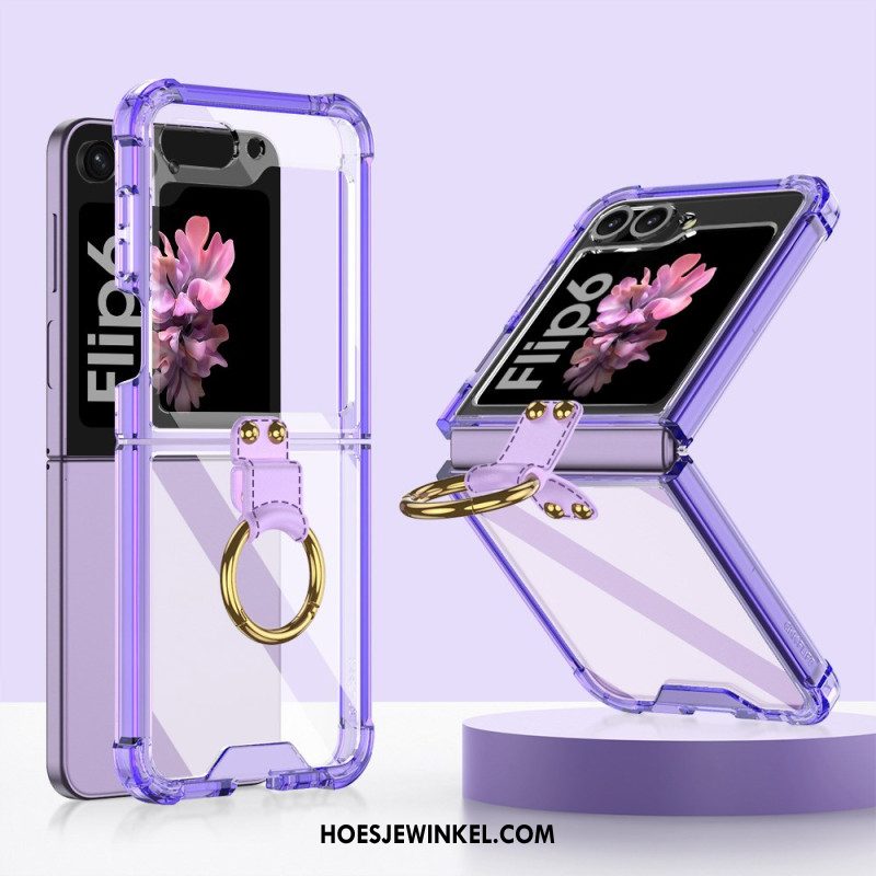 Hoesje Samsung Galaxy Z Flip 7 Fe Transparante Ringhouder Gkk Bescherming Hoesje