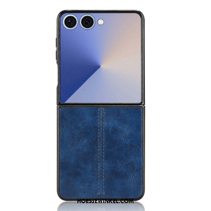 Hoesje Samsung Galaxy Z Flip 7 Gestikt Leer Effect