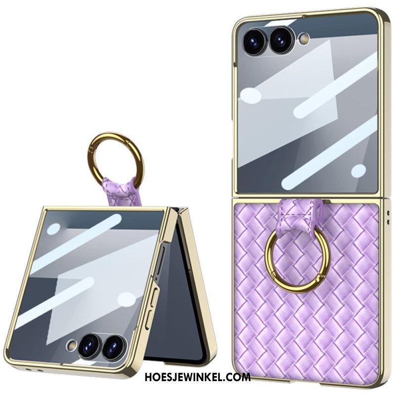 Hoesje Samsung Galaxy Z Flip 7 Geweven Textuur Met Ringhouder
