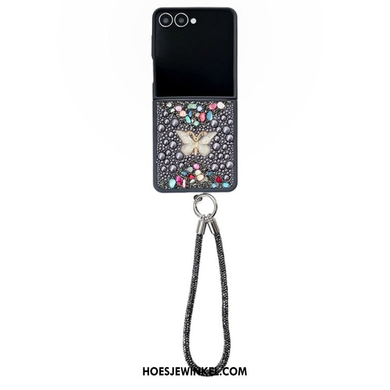 Hoesje Samsung Galaxy Z Flip 7 Glitterdesign En Polsband