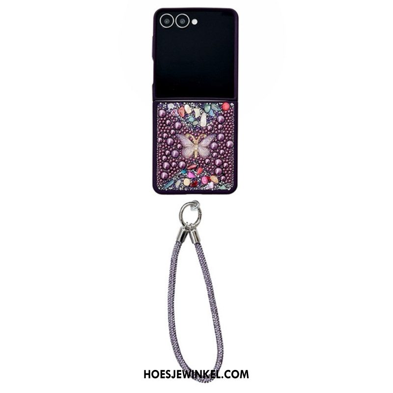 Hoesje Samsung Galaxy Z Flip 7 Glitterdesign En Polsband