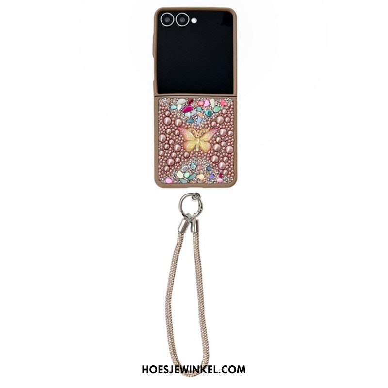 Hoesje Samsung Galaxy Z Flip 7 Glitterdesign En Polsband