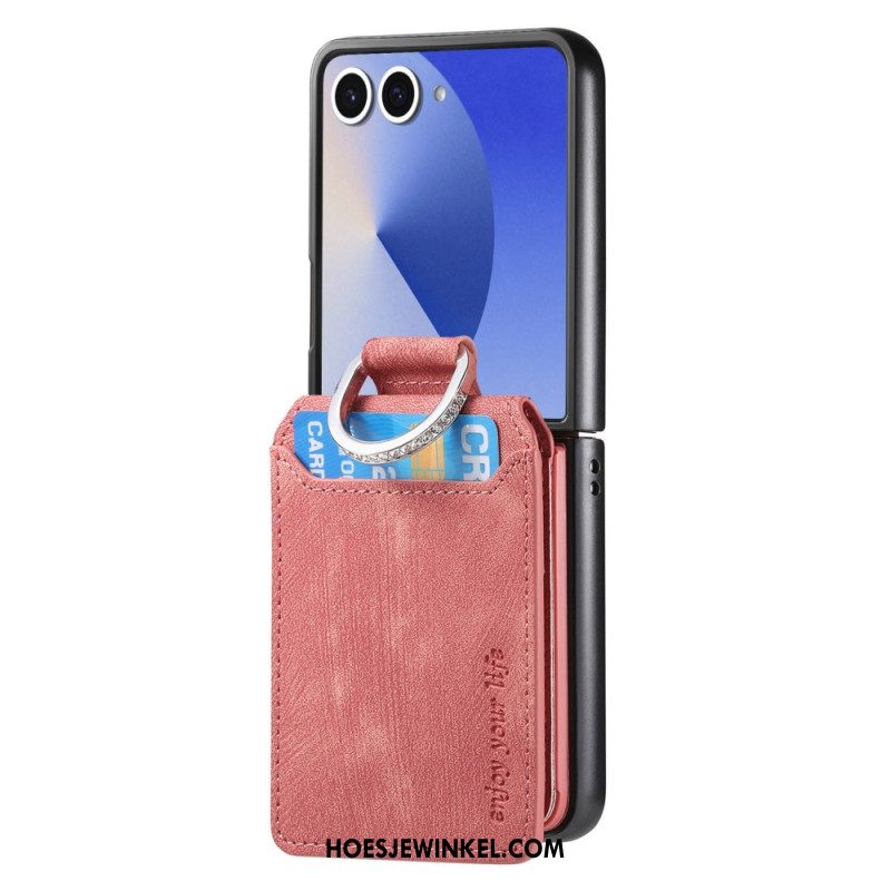 Hoesje Samsung Galaxy Z Flip 7 Kaarthouder En Houder Met Vintage-effect