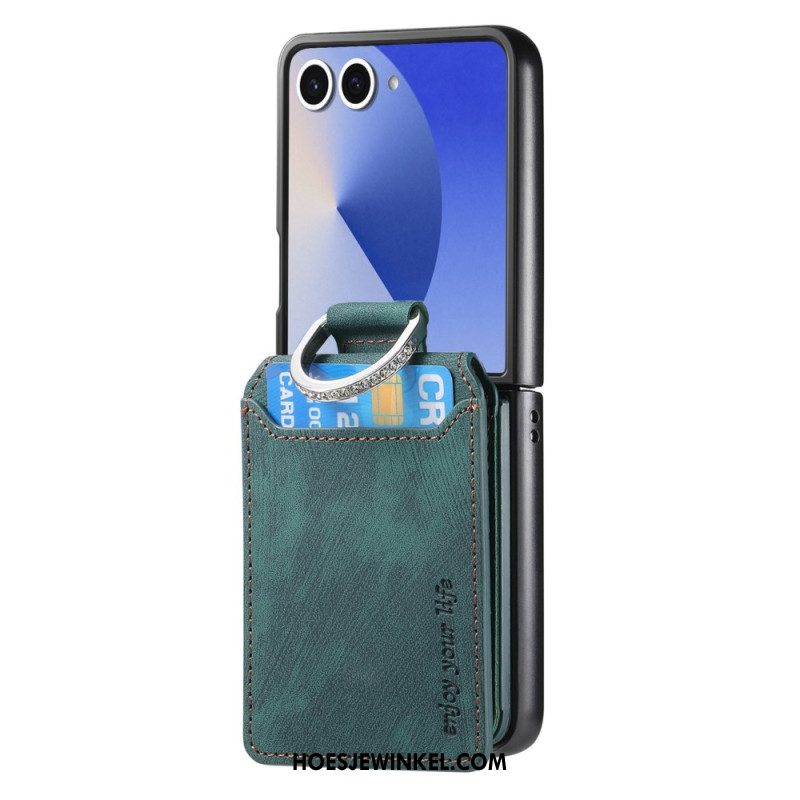 Hoesje Samsung Galaxy Z Flip 7 Kaarthouder En Houder Met Vintage-effect