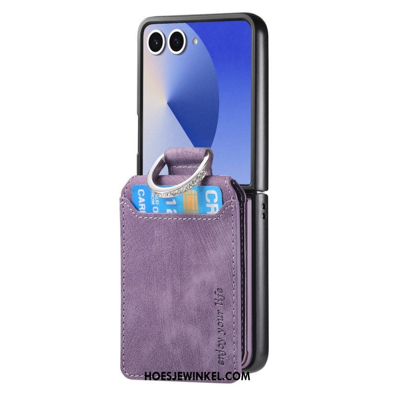 Hoesje Samsung Galaxy Z Flip 7 Kaarthouder En Houder Met Vintage-effect