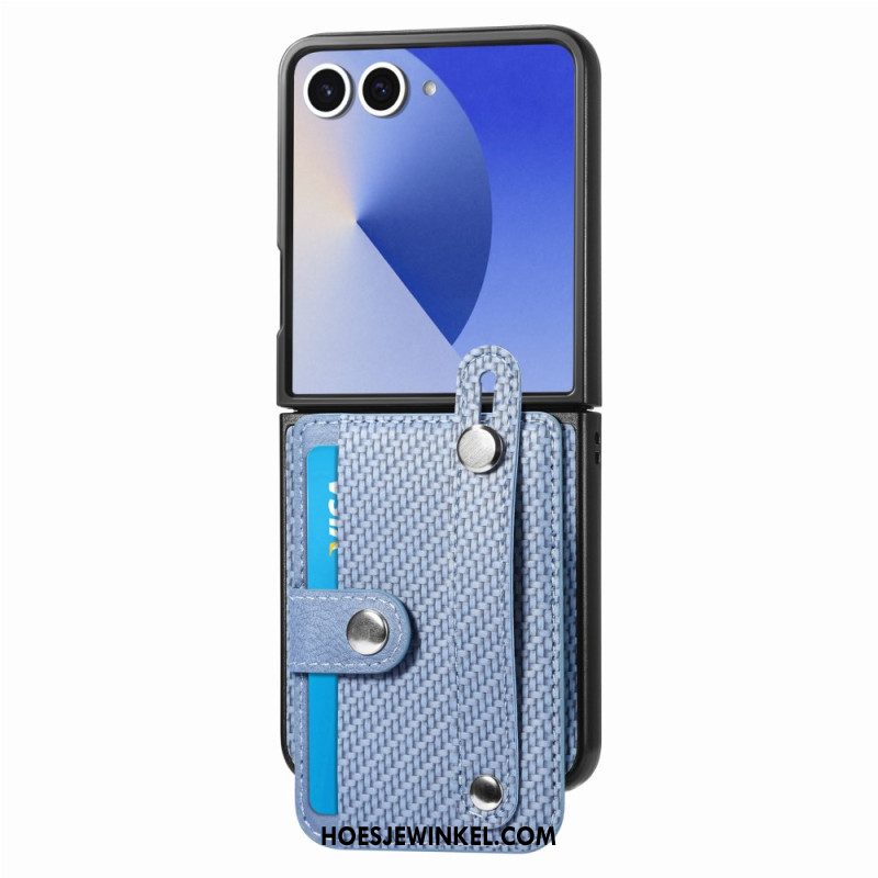 Hoesje Samsung Galaxy Z Flip 7 Kaarthouder Van Koolstofvezel