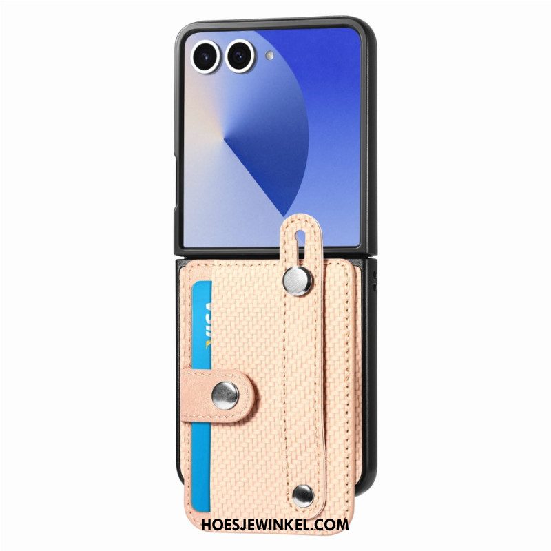 Hoesje Samsung Galaxy Z Flip 7 Kaarthouder Van Koolstofvezel