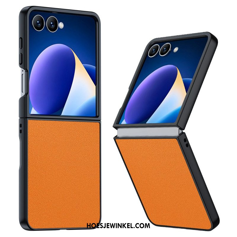 Hoesje Samsung Galaxy Z Flip 7 Lederlook Bescherming Hoesje