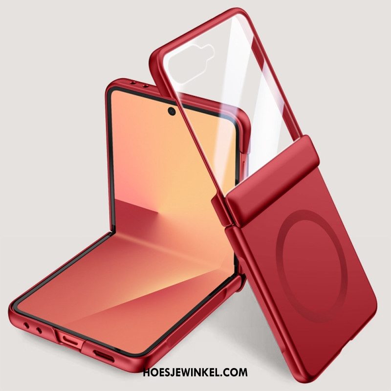 Hoesje Samsung Galaxy Z Flip 7 Magnetisch Met Metaaleffect Bescherming Hoesje