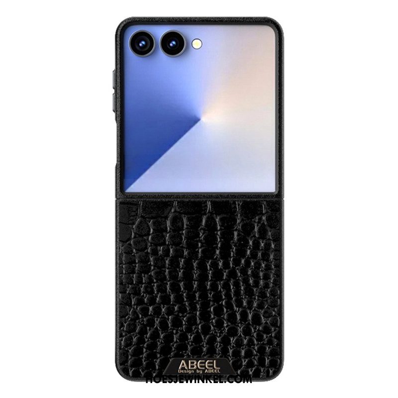 Hoesje Samsung Galaxy Z Flip 7 Magsafe-compatibel Abeel Met Krokodillenstructuur Bescherming Hoesje