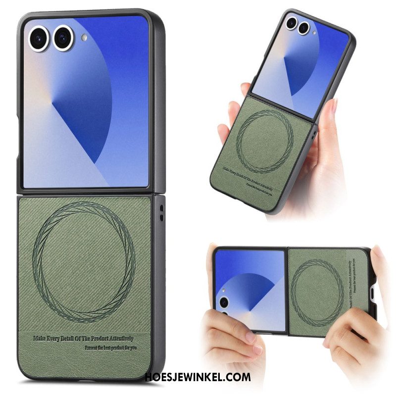 Hoesje Samsung Galaxy Z Flip 7 Magsafe-compatibel Denim Leer