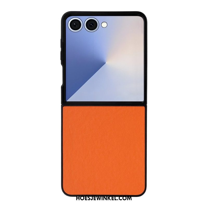 Hoesje Samsung Galaxy Z Flip 7 Monochroom Leer-effect