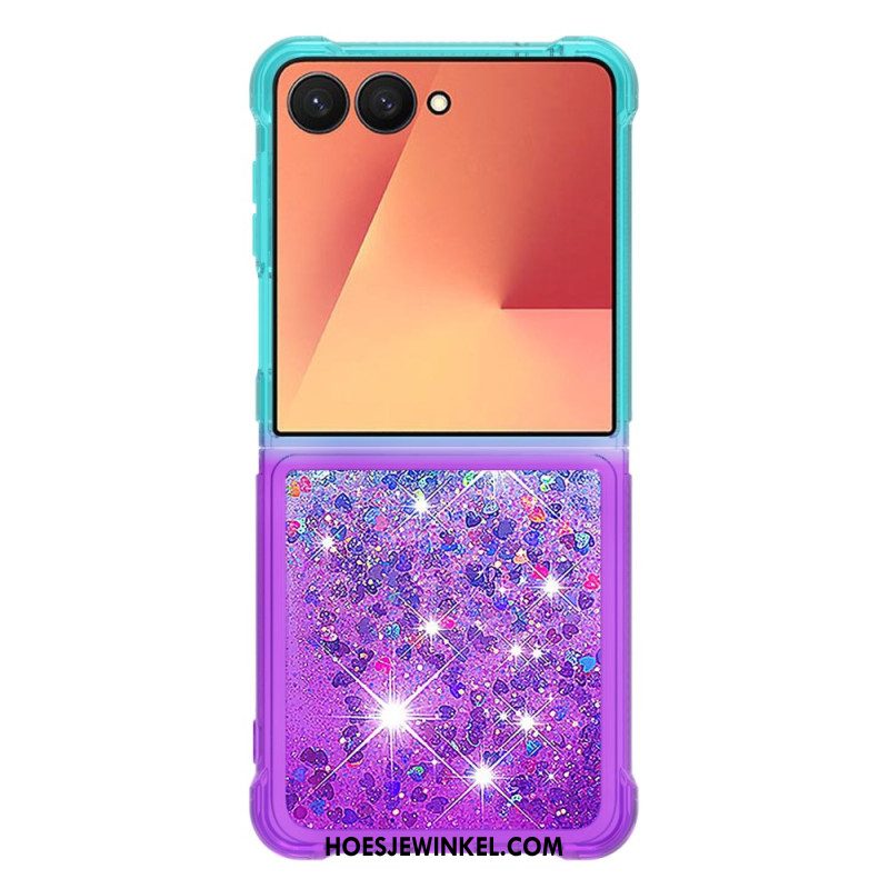 Hoesje Samsung Galaxy Z Flip 7 Pailletten Met Kleurverloop