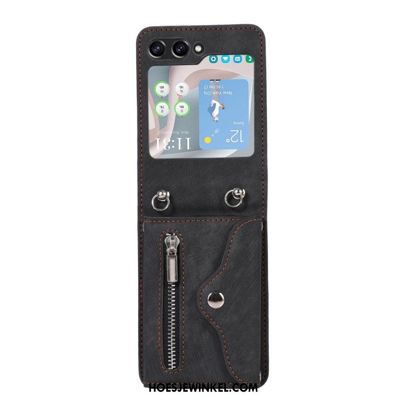 Hoesje Samsung Galaxy Z Flip 7 Portemonnee Met Draagkoord En Schouderband