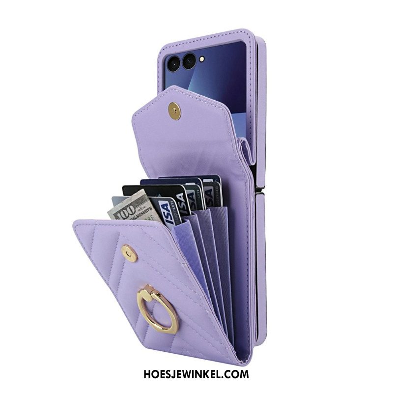 Hoesje Samsung Galaxy Z Flip 7 Rfid-blokkerende Kaarthouder En Riem