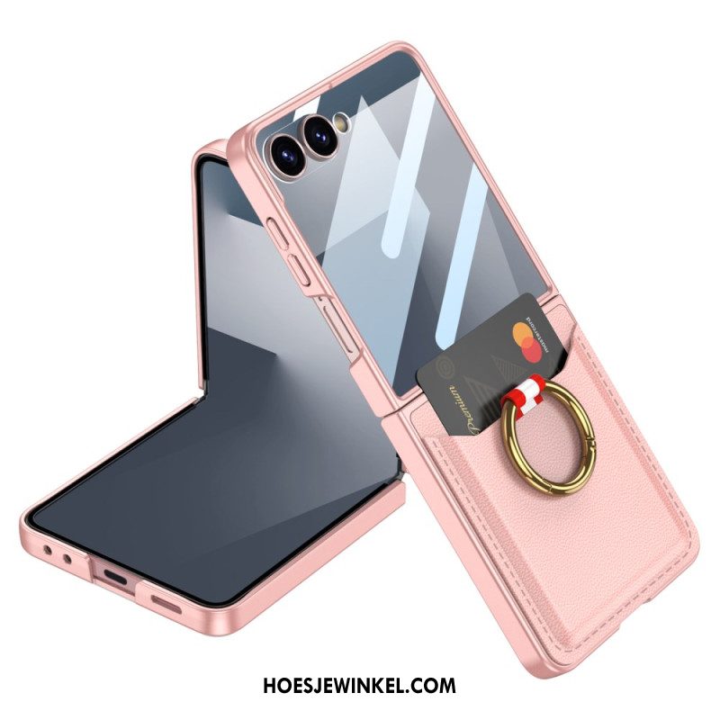 Hoesje Samsung Galaxy Z Flip 7 Ringhouder En Kaarthouder Bescherming Hoesje