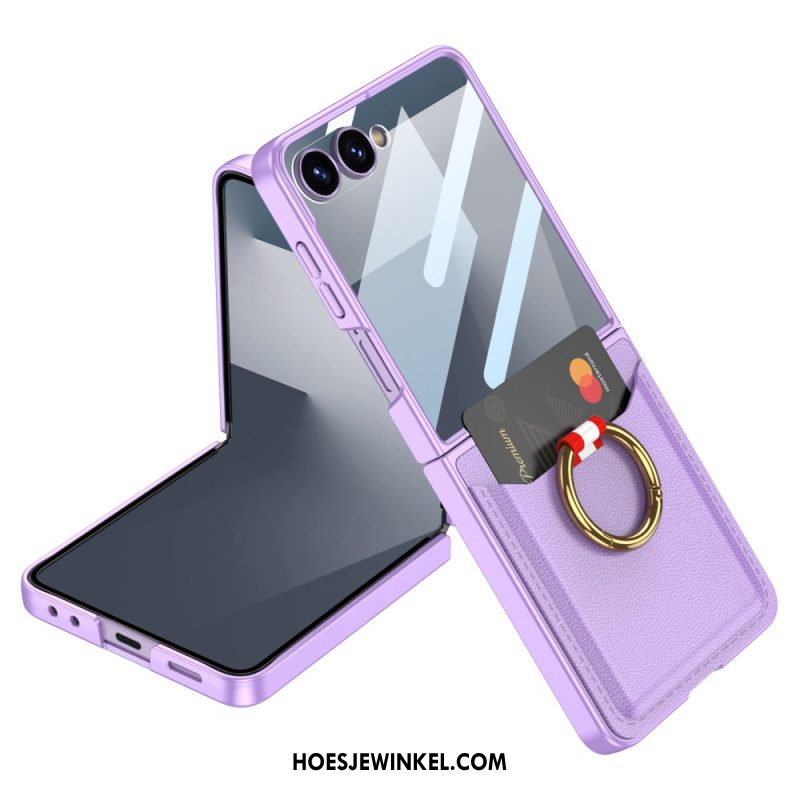 Hoesje Samsung Galaxy Z Flip 7 Ringhouder En Kaarthouder Bescherming Hoesje