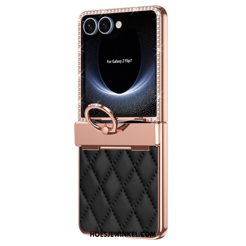 Hoesje Samsung Galaxy Z Flip 7 Ringhouder En Schermbeschermer Aan De Achterkant Bescherming Hoesje