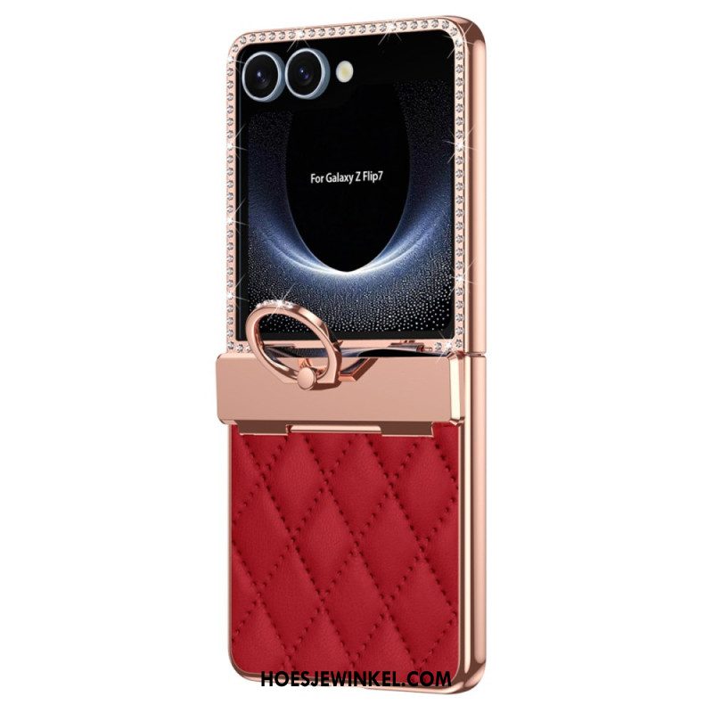 Hoesje Samsung Galaxy Z Flip 7 Ringhouder En Schermbeschermer Aan De Achterkant Bescherming Hoesje