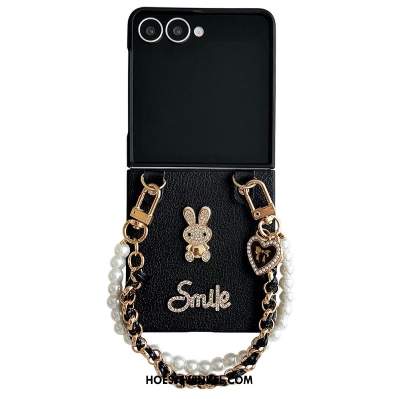 Hoesje Samsung Galaxy Z Flip 7 Smiley Bunny Met Armband