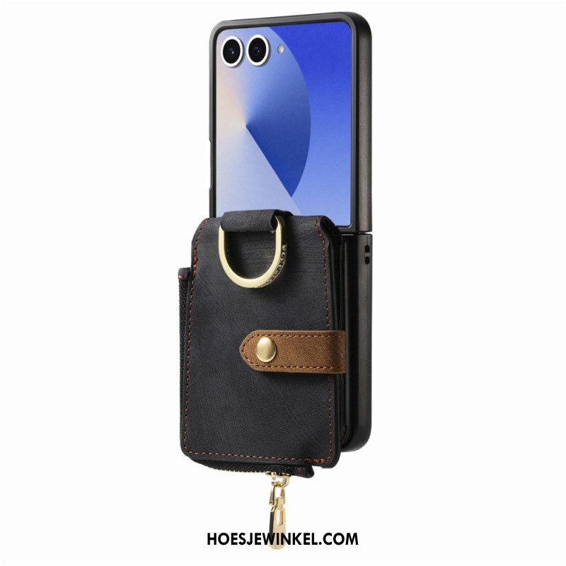 Hoesje Samsung Galaxy Z Flip 7 Vak Met Ritssluiting En Kaarthouder