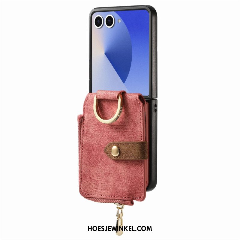 Hoesje Samsung Galaxy Z Flip 7 Vak Met Ritssluiting En Kaarthouder