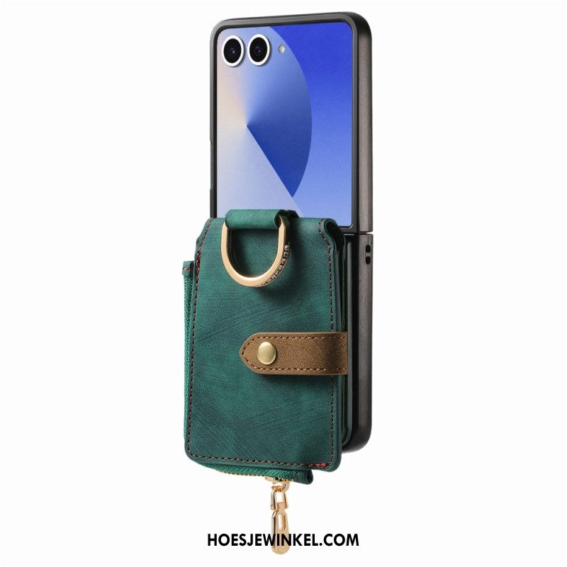 Hoesje Samsung Galaxy Z Flip 7 Vak Met Ritssluiting En Kaarthouder